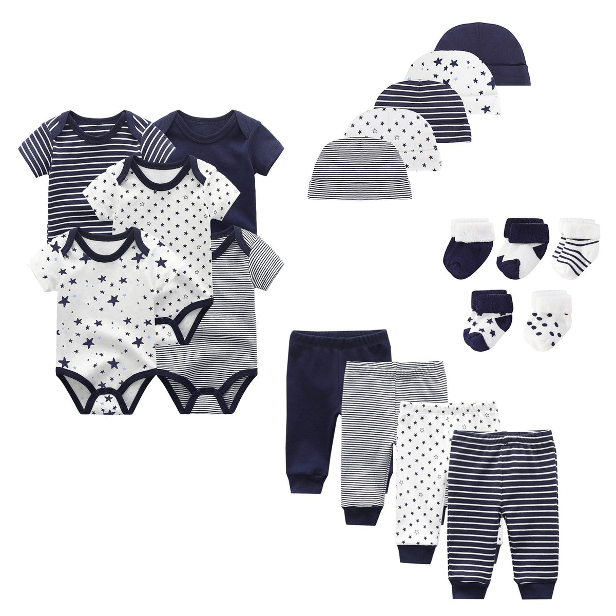 JELYLOVE Unisex 19 Pack Baby Boy Girl Layette Sets Infant Boy Girl Clothes