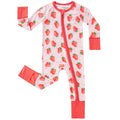 pureborn Baby Girl Sleeper Viscose from Bamboo Footies Strawberry 12-18M