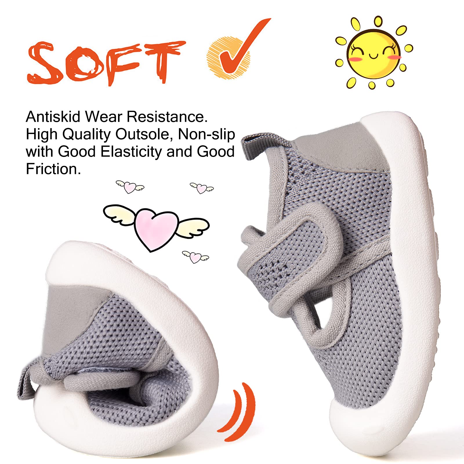 Charrost Baby Sandals Toddler Wide Toe First Walker Shoes