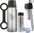 CERES CHILL OG Breastmilk Chiller Bundle with Straw Lid & Infuser – 12–34oz Portable Breast Milk Cooler & 2 Storage Bottles with Universal Pump Adapters – Color, Per My Last Email Steel