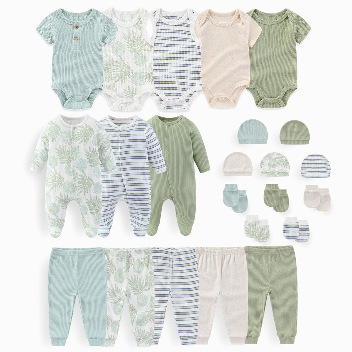 JELYLOVE 23 Pack Baby Boy Girl Bodysuits And Pants Sets New Born Outfits