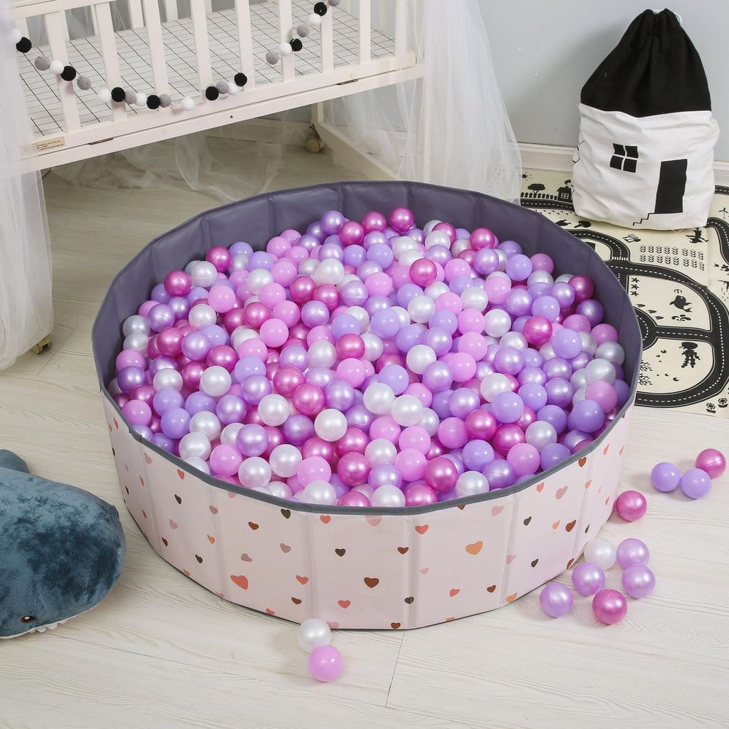 GOGOSO Ball Pits Balls Toddlers 50 100 200 500 Plastics Shape Ball Non-Phthalate Non-BPA Non-Toxic 2.2-Inch Crush Proof Play Balls,Pearl Purple Colors, 500 Balls