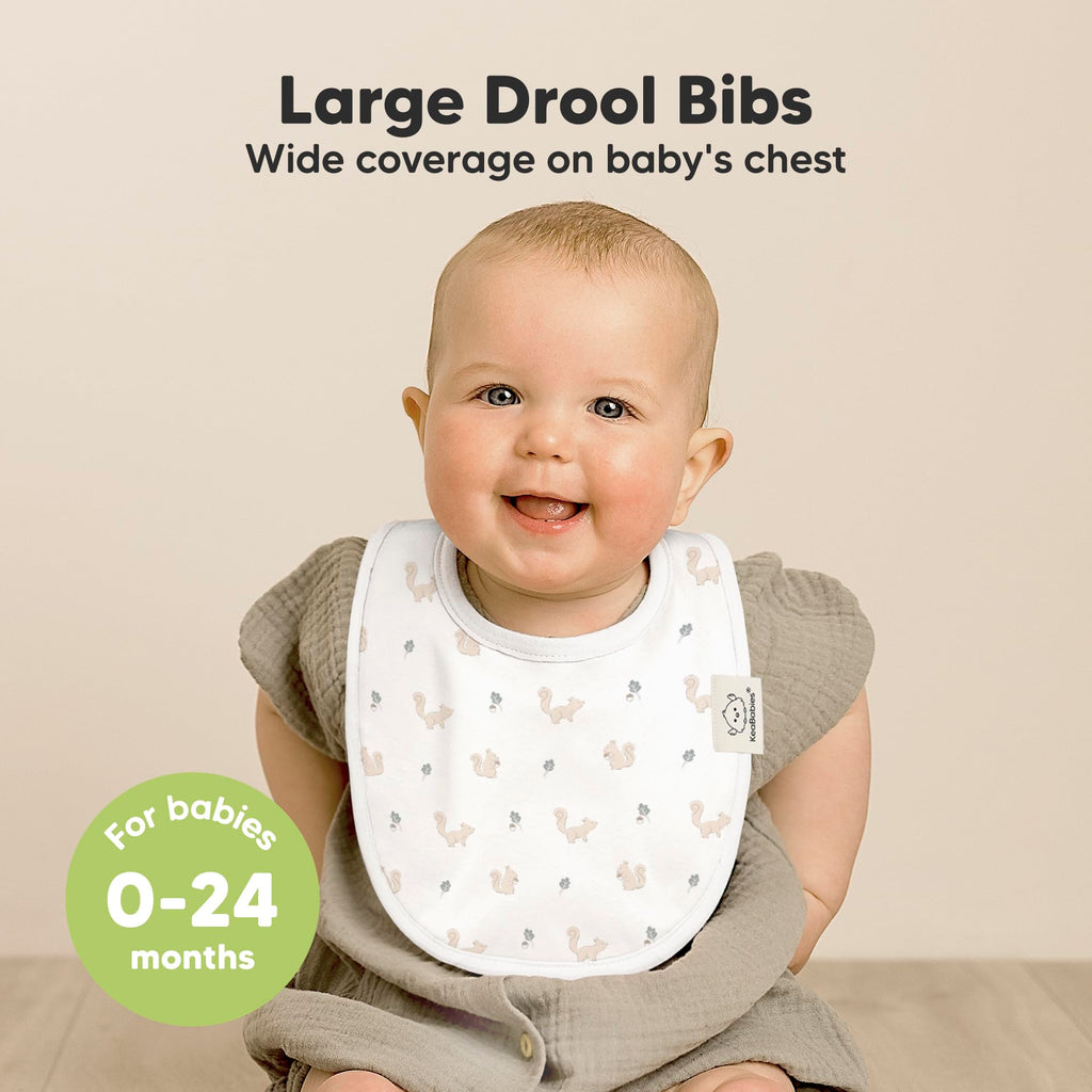 KeaBabies 8-Pack Organic Baby Bibs for Drooling and Teething (Prairie)