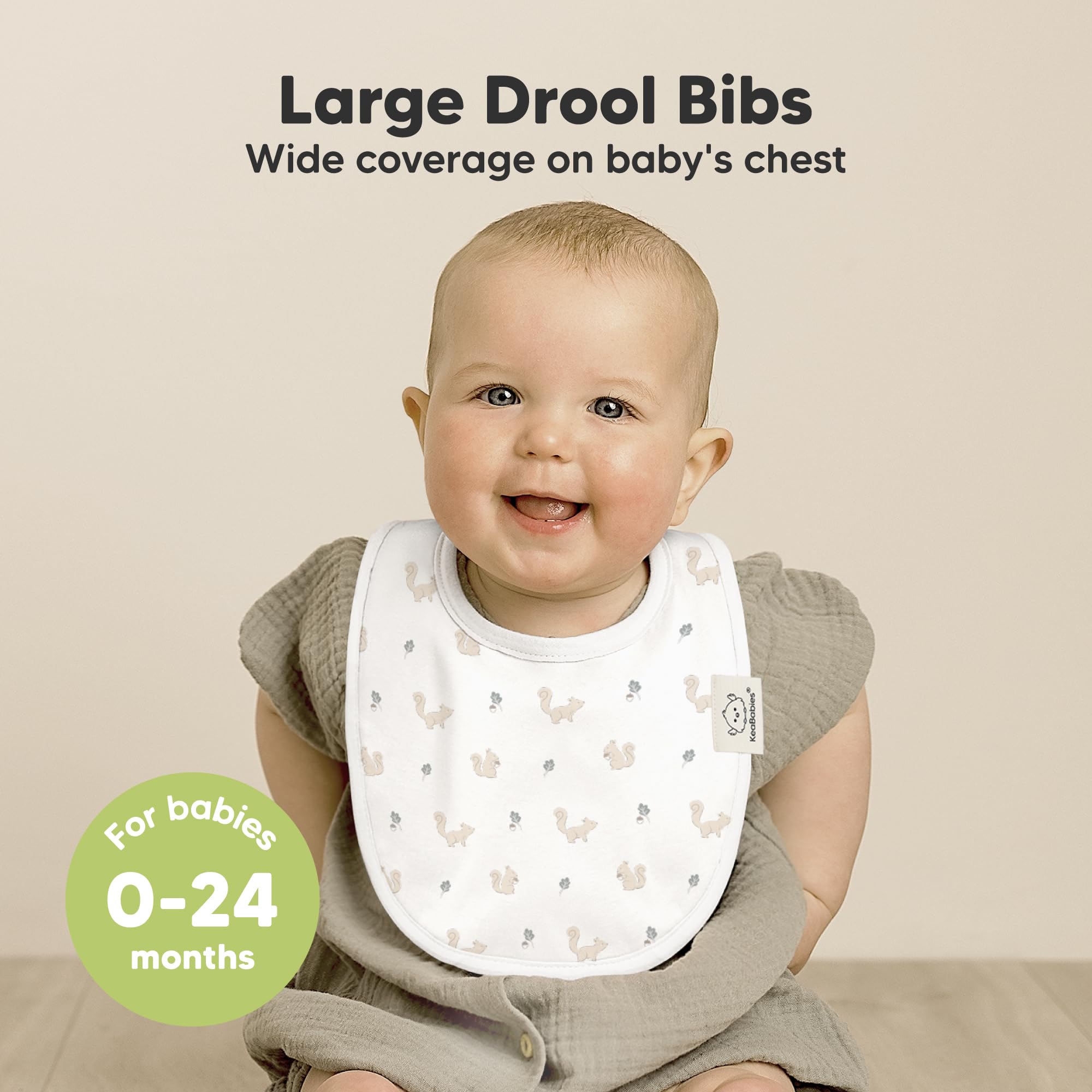 KeaBabies 8-Pack Organic Baby Bibs for Drooling and Teething (Prairie)