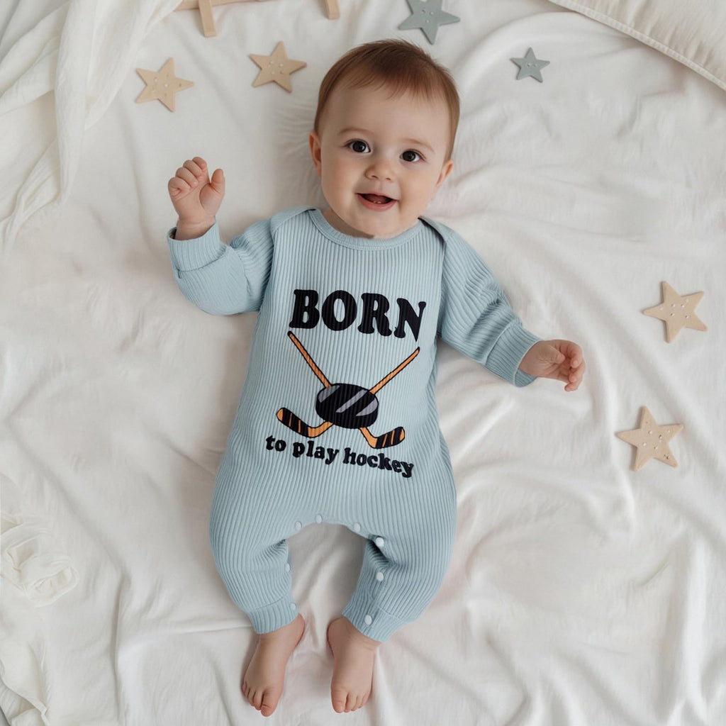 Fernvia Newborn Baby Boy Clothes Letters Print Bodysuit 3 6 9 12 18 Months Long Sleeve Jumpsuit with Hat 2PCS Outfits Set (E Gray, 12-18 Months)
