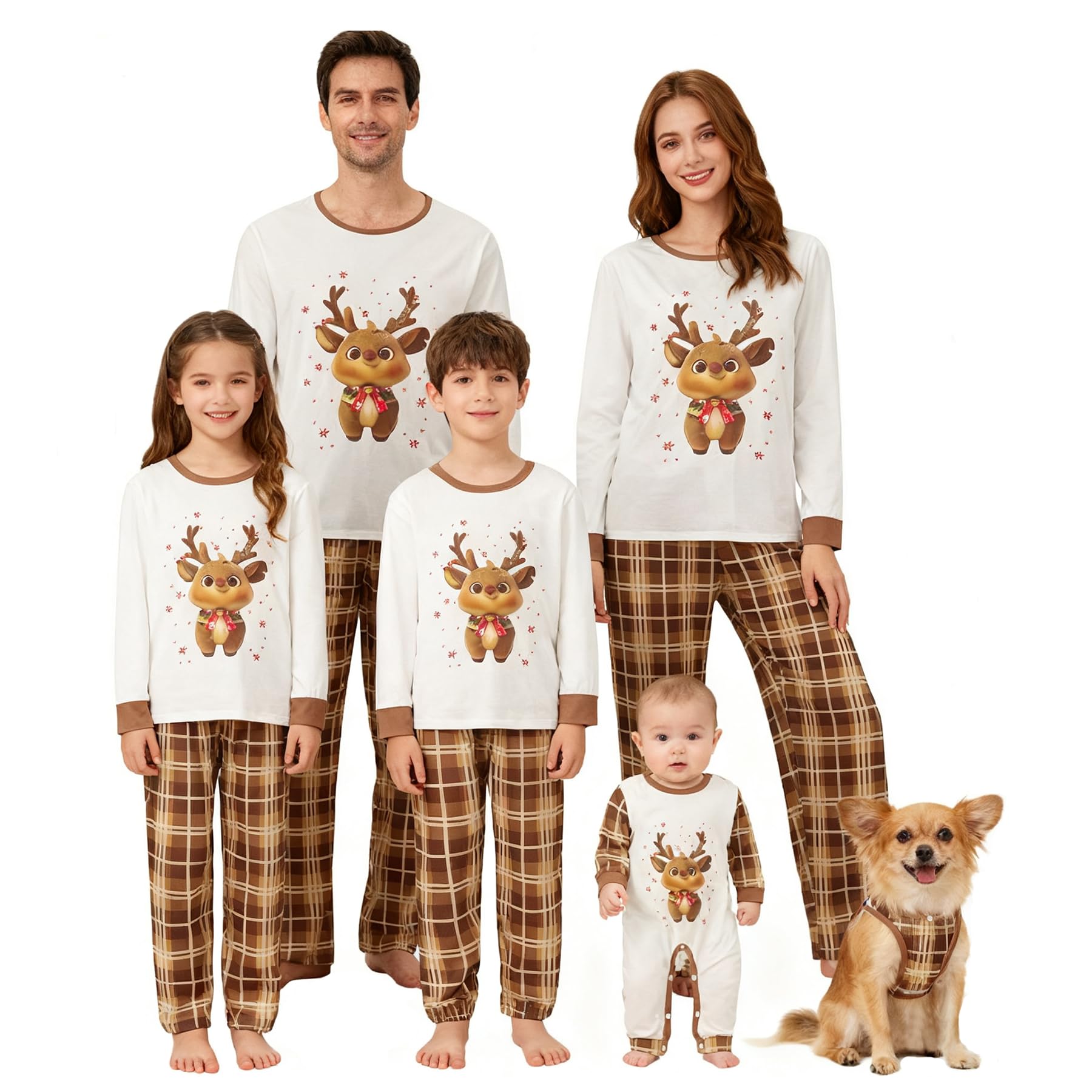 Awoscut Family Christmas Pajamas Matching Pajamas for Family, Xmas PJs Sets Holiday Sleepwear (on-19, Dad, 2XL)