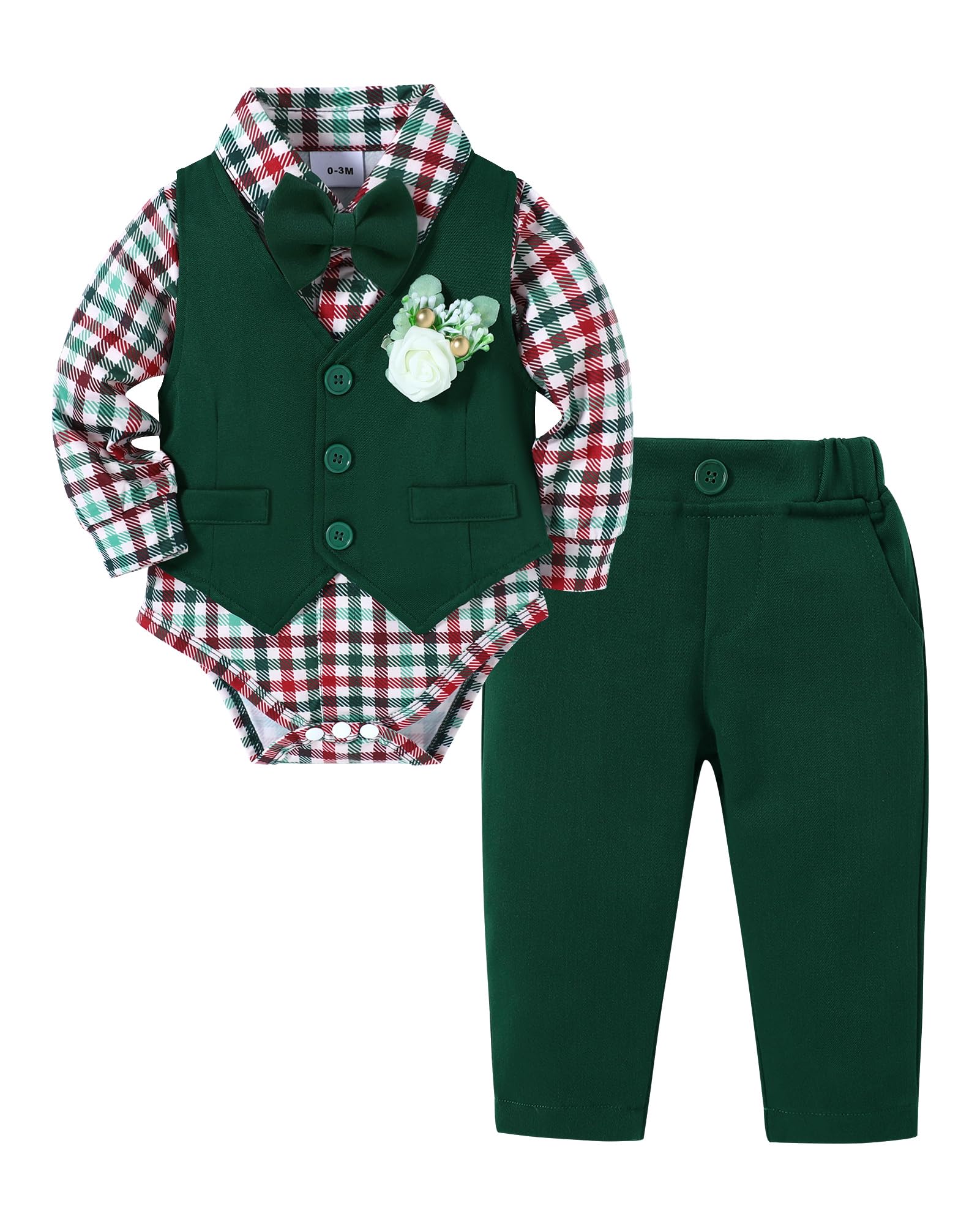 SANMIO Baby Boy Christmas Outfit Baby Formal Suit Set 0-24M