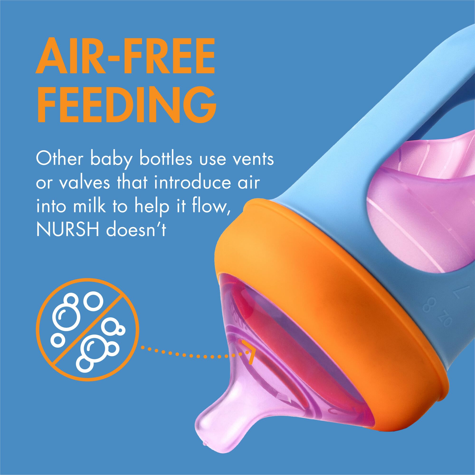 Boon Nursh Baby Bottles - Color Block - 8 Oz - 3 Count
