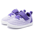 MORENDL Toddler Sneakers Baby Boys & Girls Barefoot Shoes Lightweight Breathable Walking Running Tennis Athletic Sport Shoes Purple White 18-24 Months Size 6.5