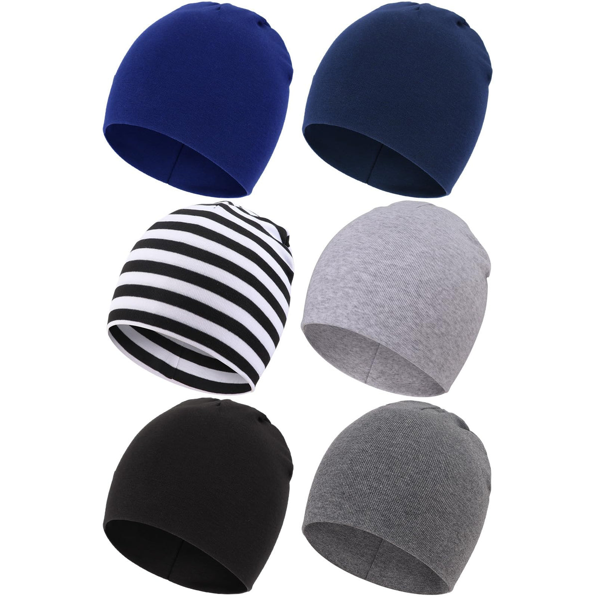 DRESHOW BQUBO 6 Pack Baby Hats for Boys Girls Unisex Baby Beanie Hat Soft Cute Knit Cap Nursery Beanie for Newborn Infant Toddler Kid