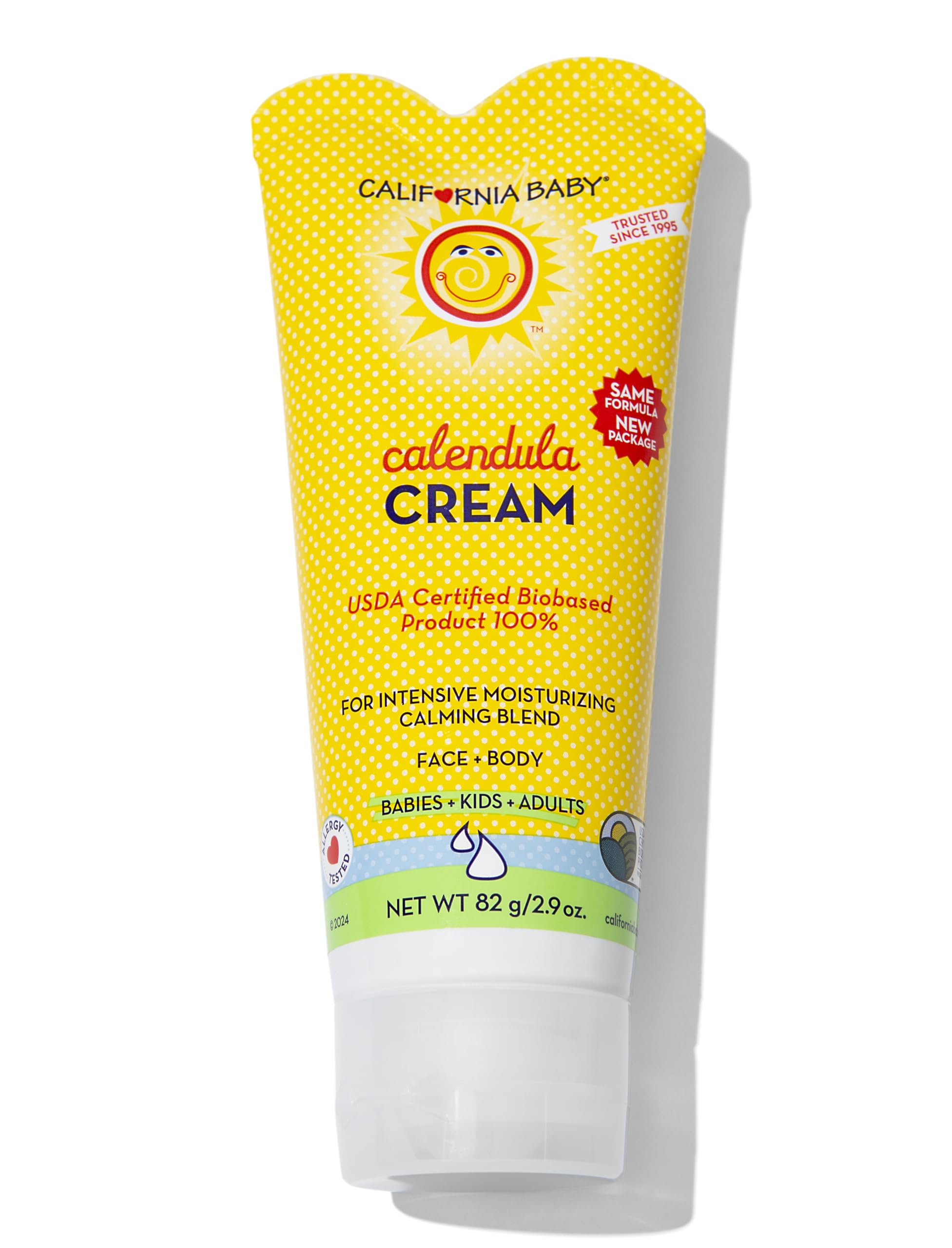 California Baby Calendula Cream | 100% Plant-Based Moisturizer | Lavender Baby Lotion | Face Moisturizer For Dry Skin | Hypoallergenic | 2.9 oz / 82g