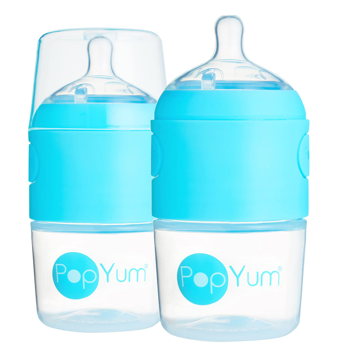 PopYum 5 oz Blue Anti-Colic Formula Making Baby Bottles, 3-Pack