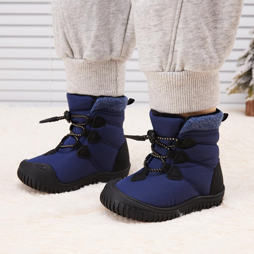 BMCiTYBM Baby Snow Winter Boots Boys Girls Infant Shoes Anti-Slip 6 9 12 18 24 Months Faux Fur Navy Size 12-18 Months Toddler