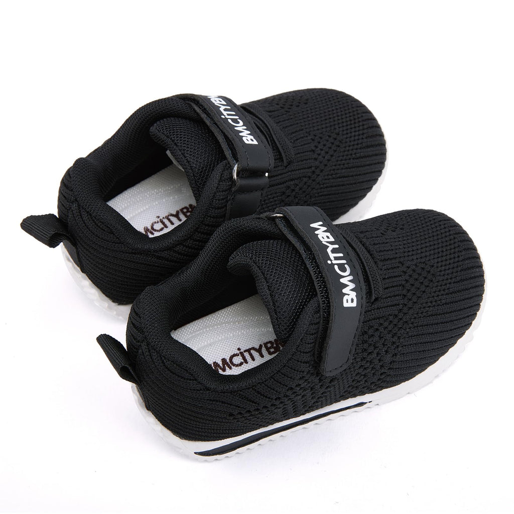 BMCiTYBM Baby Boy Girl Walking Shoes Infant Sneaker Black Size 6-12 Months
