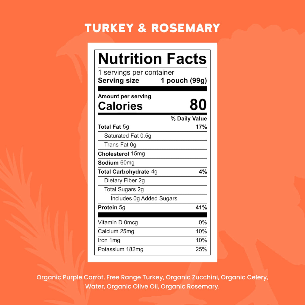 Serenity Kids Turkey & Rosemary Baby Food Pouch, 5g Protein, 3.5 Oz, 6 Pack