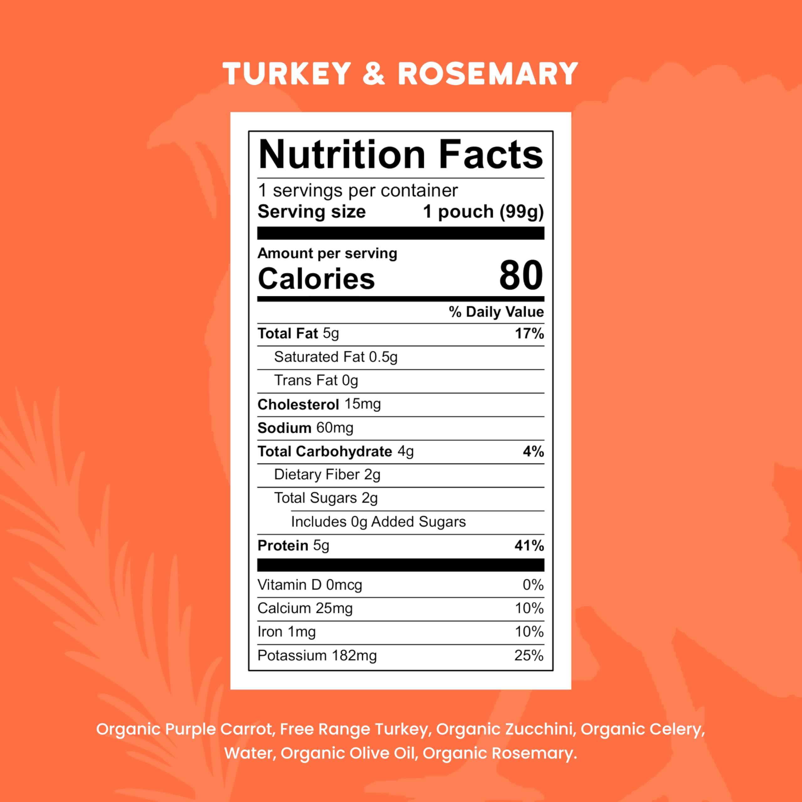 Serenity Kids Turkey & Rosemary Baby Food Pouch, 5g Protein, 3.5 Oz, 6 Pack