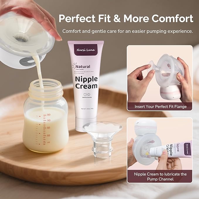 Flange Sizing Kit with Flange Inserts 10PCS, Nipple Ruler, Silicone Flanges Insert 13/15/17/19/21mm for 24mm Flange/Shield, Pumping Breastfeeding Essentials Kit