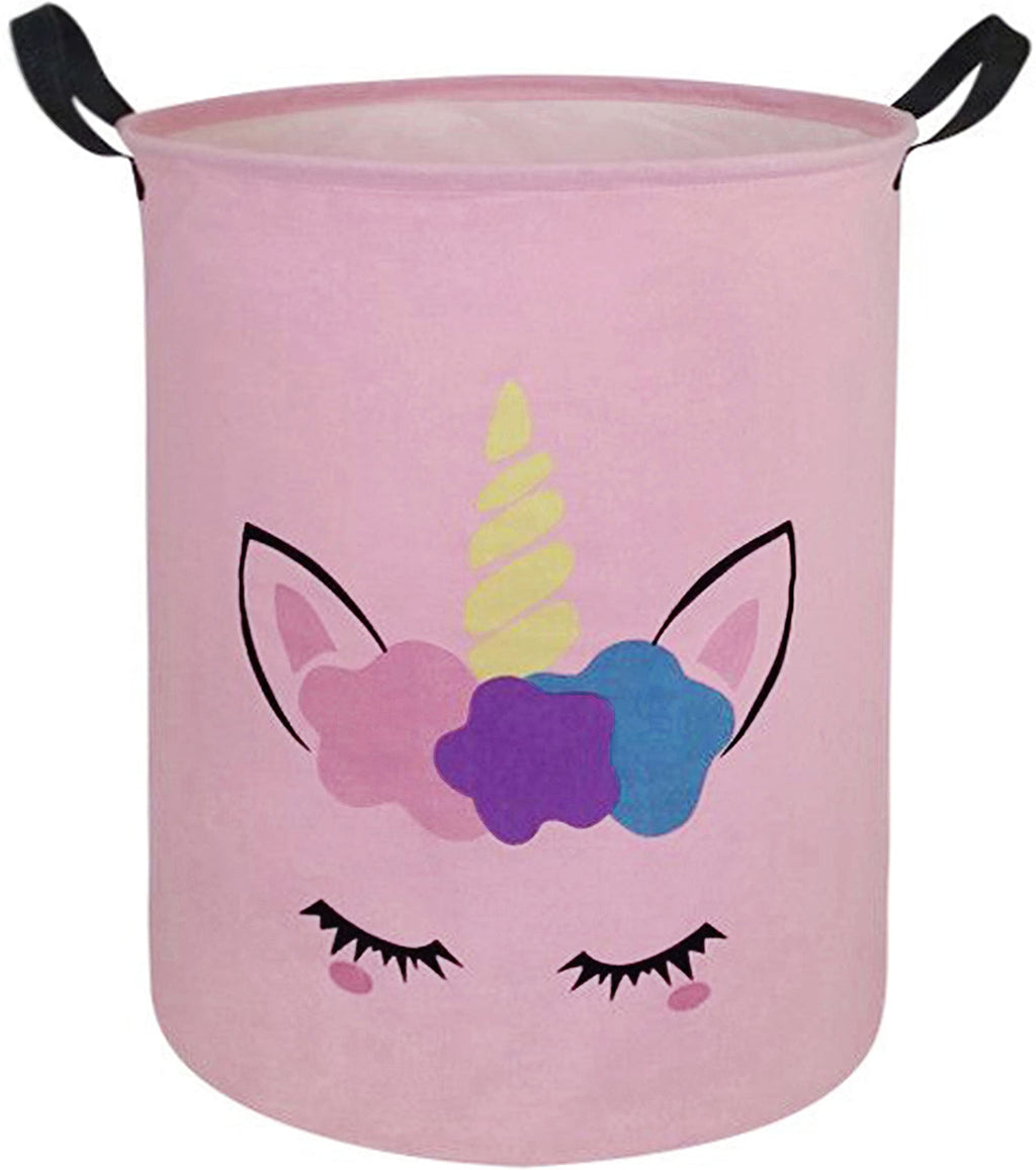 DUYIY Kids Laundry Hamper Storage Basket Laundry Organizer Hamper Storage Bins Clothes Box Nursery Hamper Gift Basket with Handles (Unicorn)