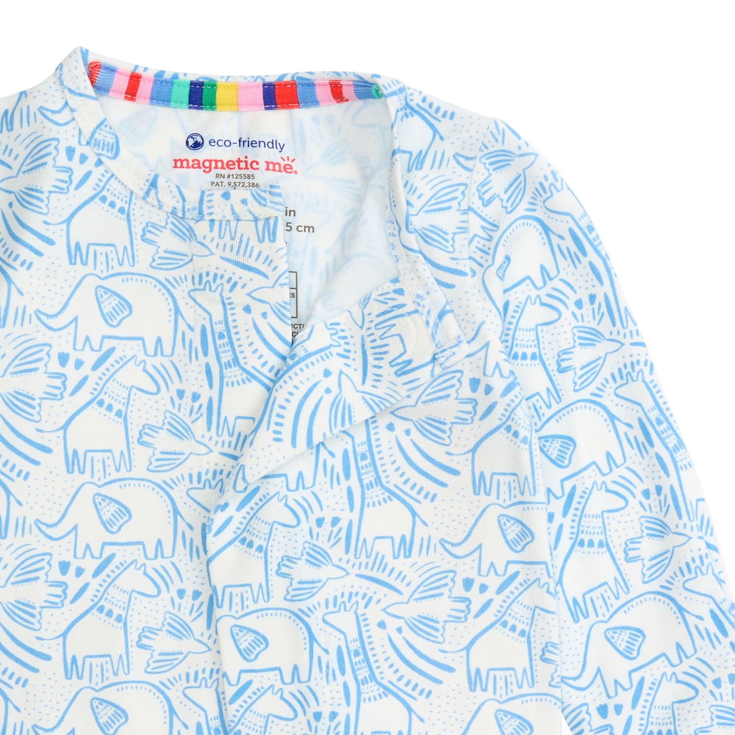 Magnetic Me Boys Modal Magnetic Baby Footie Pajamas | Silky Soft Modal Fabric | Blue Herds of a Feather | 6-9 Months