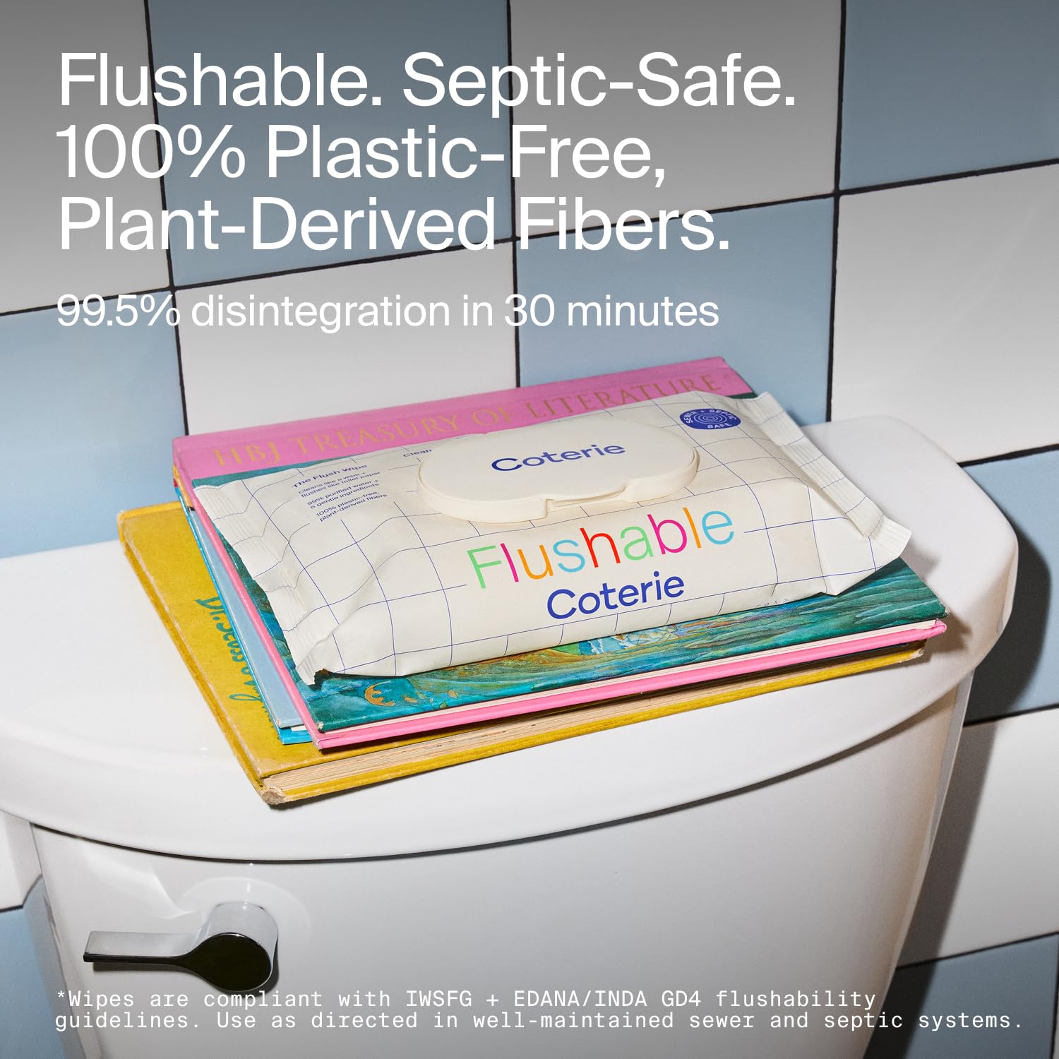 Coterie Flushable Wipes for Sensitive Skin, 16 Packs (896 Count)