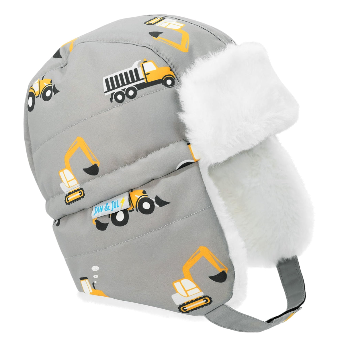 JAN & JUL Toasty-Dry Trapper Hat for Baby and Kids (Space Dinos, XL)