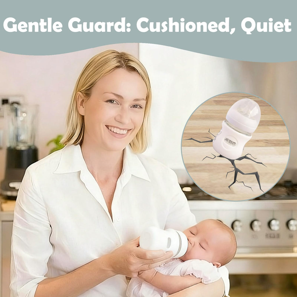 4 Pack Silicone Sleeves for Avent Natural Glass Baby Bottles, Anti Breakage Bottle Holder, Compatible with Philips Avent Glass Natural Baby Bottles (4 White, 4 OZ)