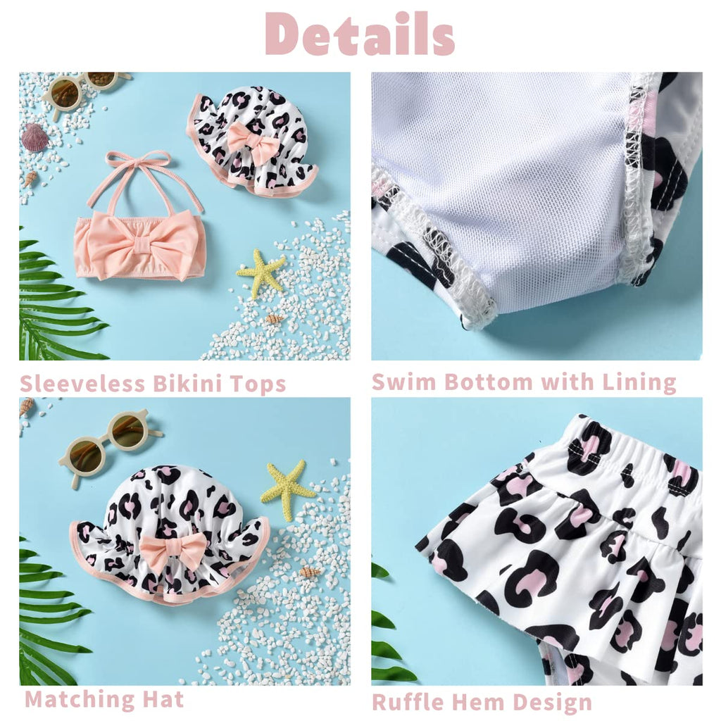 Little Baby Girls Swimsuit Cow Bikini Two Pieces Bathing Suit Swimwear Summer Beach Set 18-24 Months