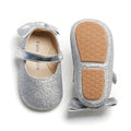 Felix & Flora Soft Sole Leather Gold Baby Shoes - Infant Baby Walking Shoes Moccasins - Rubber Sole Crib Shoes(Silver,9-12 Months)