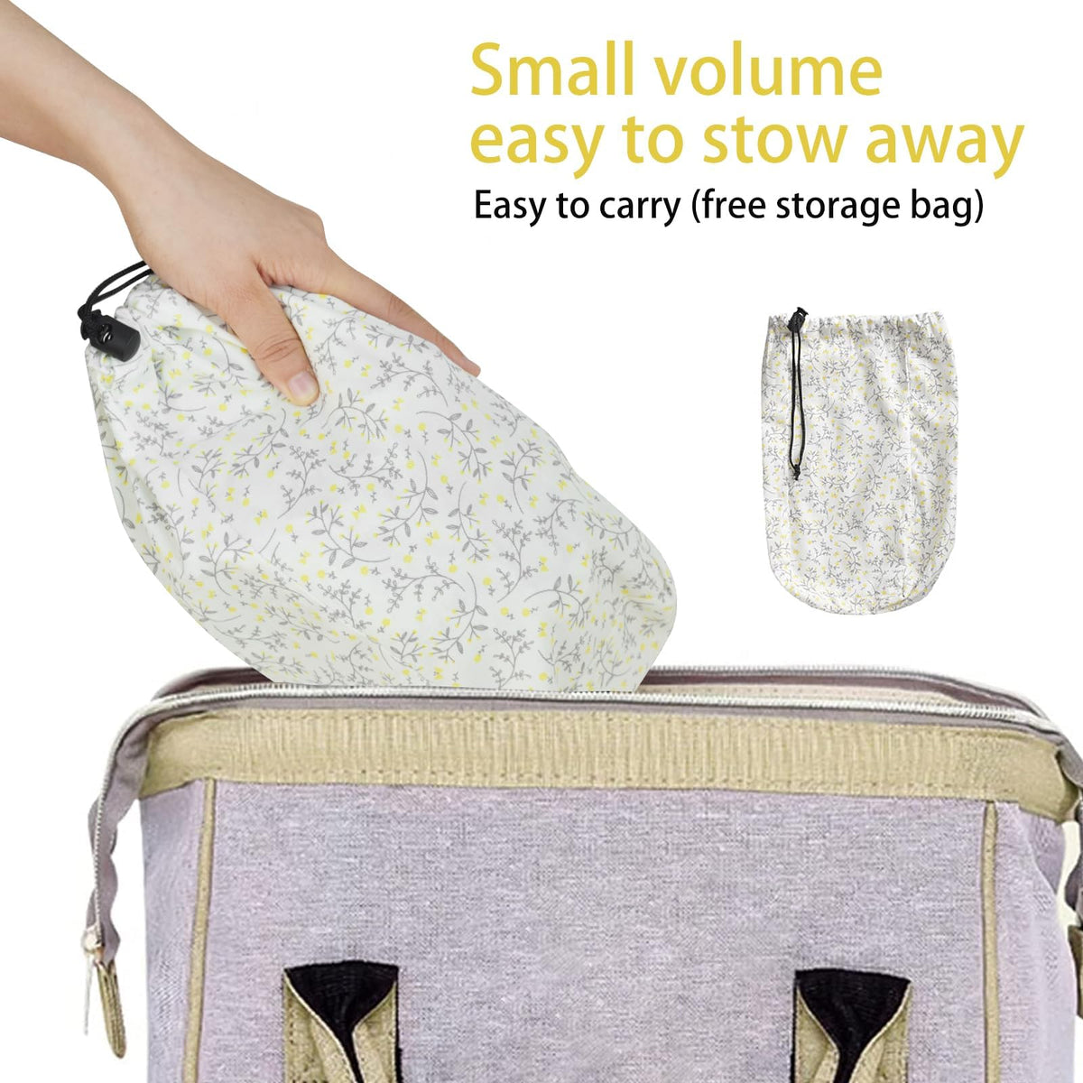 vrbabies Baby Sling Carrier Newborn, Adjustable Easy Wearing Baby Nursing Warp Sling, New Mom Dad Soft Cotton Baby Front Holder Carrier for Infant Toddler Life Travel Essential Gifts (Yellow Flower)