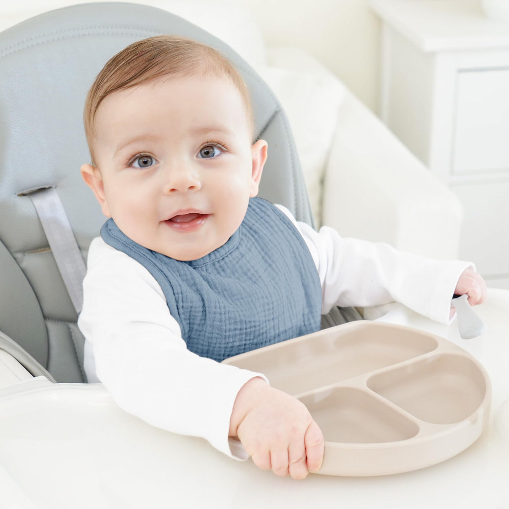 Bearmoss Baby Bibs for Drooling and Teething 100% Cotton Muslin Bibs
