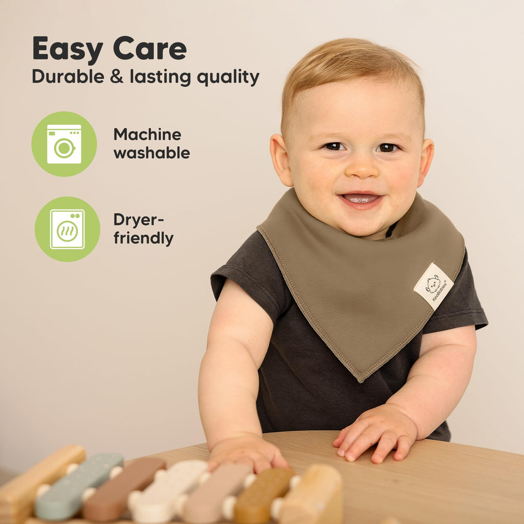 KeaBabies 8pk Organic Baby Bandana Bibs for Drooling and Teething (Eclipse)