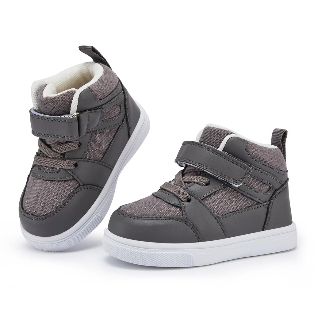 BMCiTYBM Baby High Top Sneakers Toddler Walking Shoes Unisex Grey Size 6