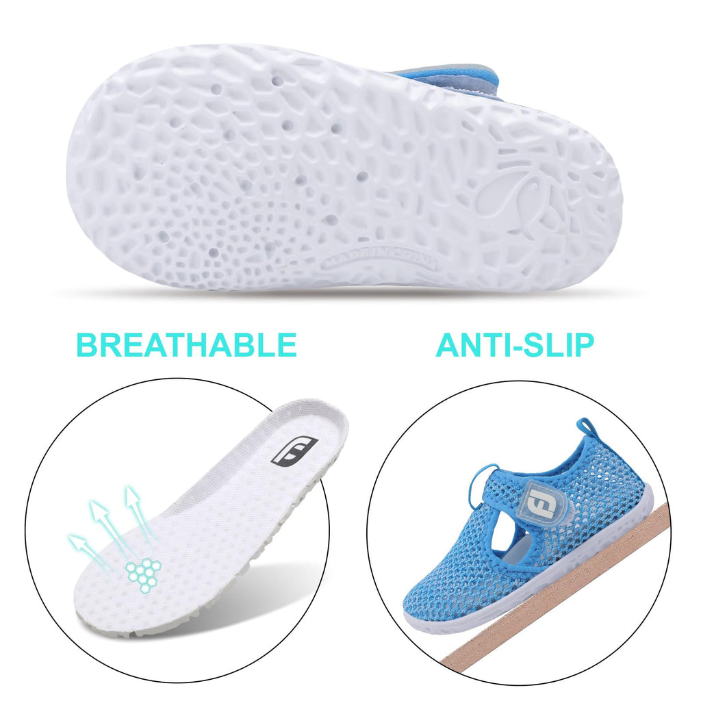 JOINFREE Water Shoes Unisex-Child Boys Girls Athletic Walking Sneakers Slip on Shoes for Kids Mesh Blue 2.5-3 Years Toddler