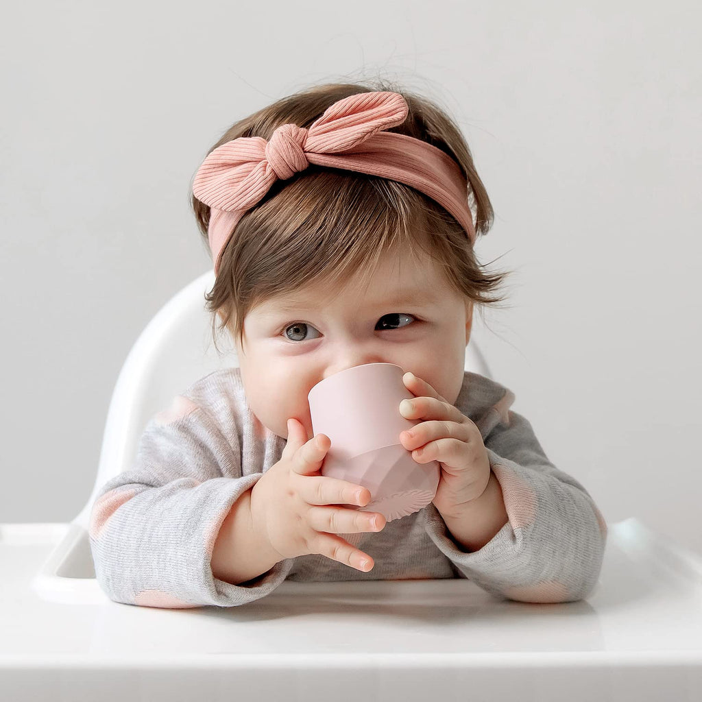 SAMiGO Silicone Baby Open Cup and Self Feeding Spoons Set, 6+ Months, 3 Pcs