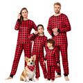 Schbbbta Kids Christmas Plaid Pajamas Boys Girls Button Down Sleepwear Pjs Set, Black Red Plaid, 9-10 Years=Tag 150
