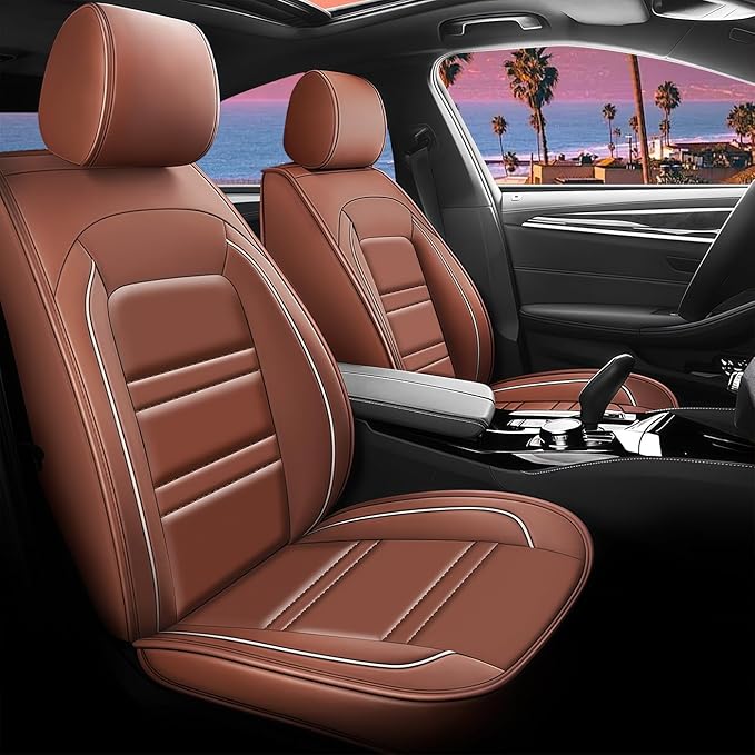 Seat Cover for Lincoln mkz 2011-2020 | Car Seat Covers Front Seats, Waterproof Seat Protectors, Automotive Front Seat Covers (Front Seat, Coffee)