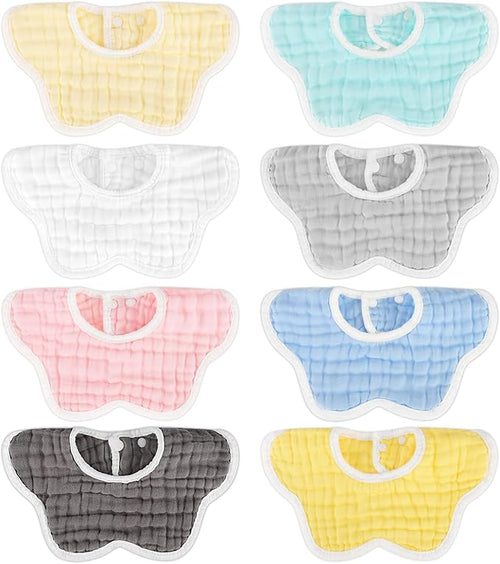 Accmor Muslin Baby Bibs 8 Pack Baby Bandana Drool Bibs for Unisex Boys Girls, Cotton Baby Drool Bibs for Teething Drooling