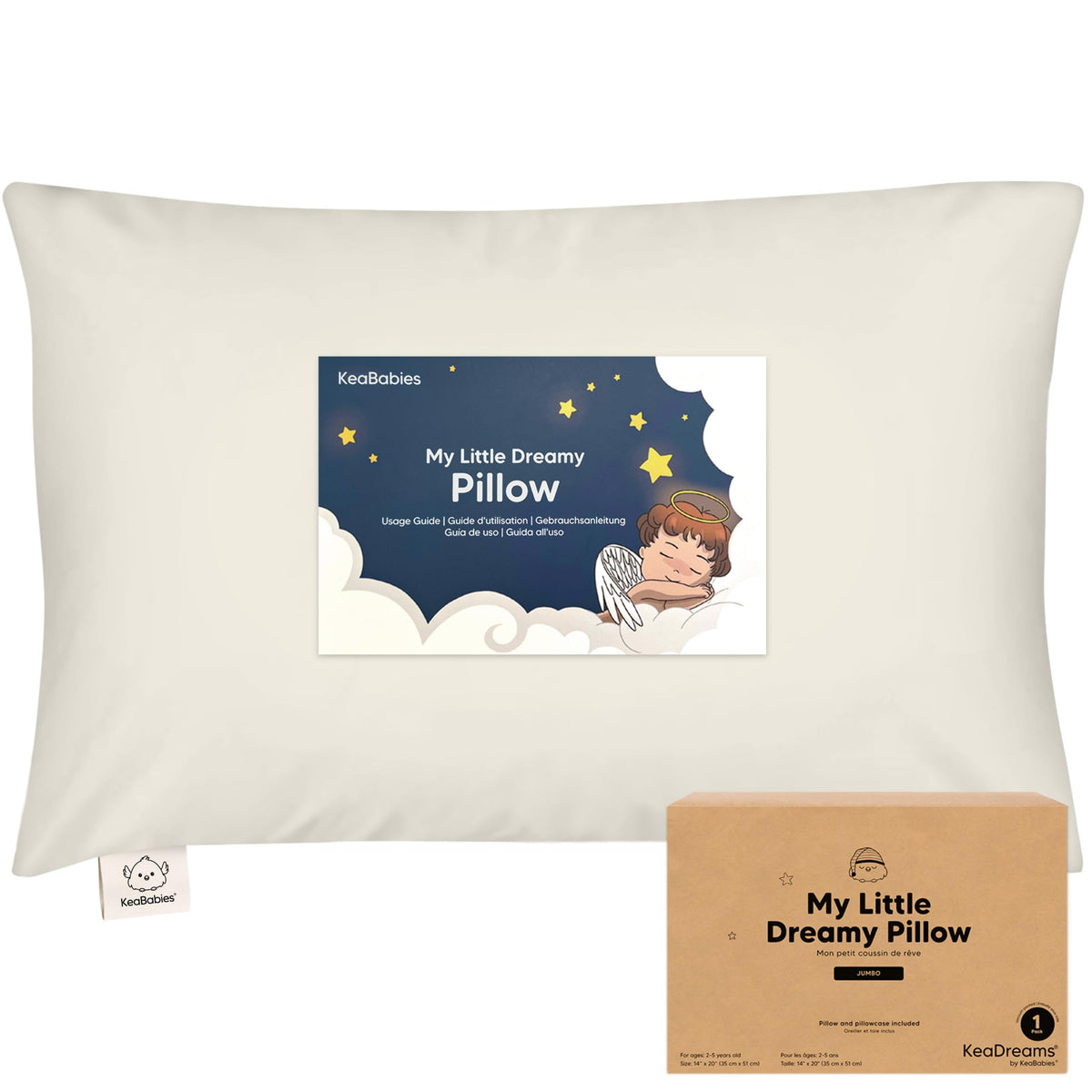 KeaBabies Organic Toddler Pillow with Pillowcase, Jumbo 14X20 (KeaFriends)