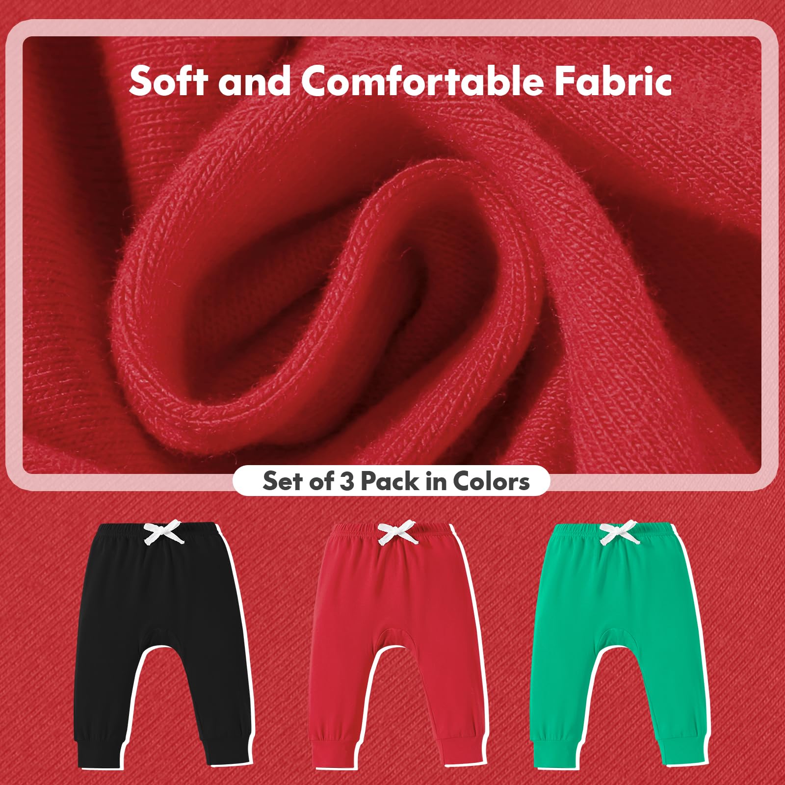 DREAM BUS Pack of 3 Toddler Jogger Pants with Pocket Toddler Boy Sweatpants Baby Boy Pants Infant Newborn Leggings