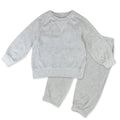 HonestBaby 2-Piece Cozy Velour Sweatshirt and Jogger Sweatpants Set 100% Organic Cotton for Toddler, Baby Boys, Girls, Light Gray Heather, 24 Months