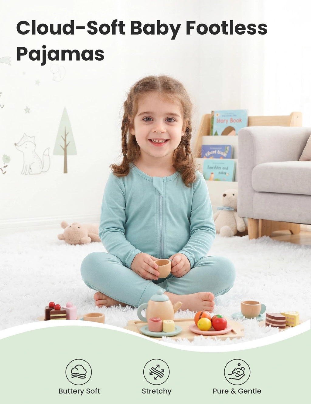 Jimonda Baby Sleeper Rompers,Unisex Boys Girls Zip-Front Pajamas One-Piece Footless Outfit 0-24 Months (Pack of 2