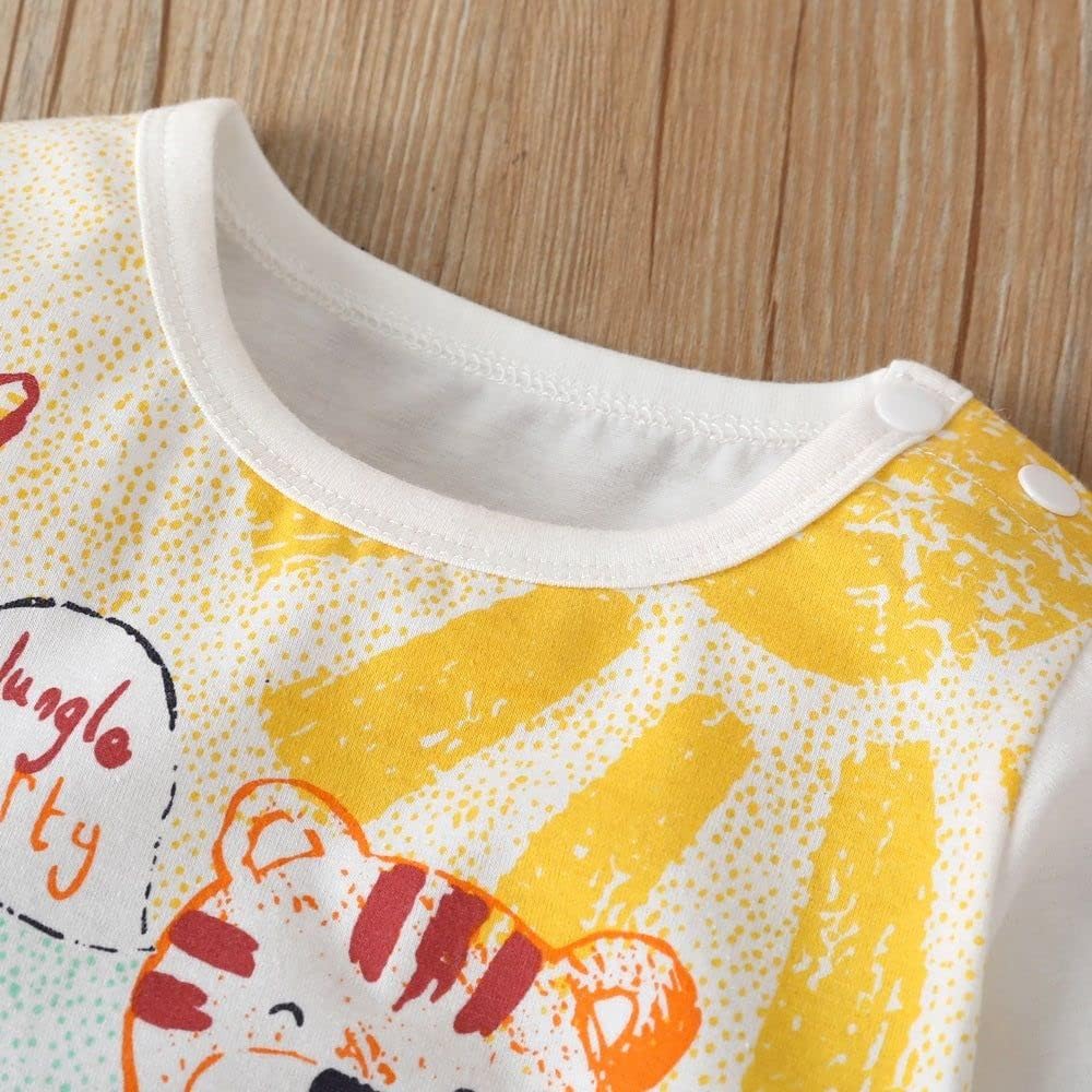 Aoswep - Lively Colored Pencil Animals Printed Baby Jumpsuit Baby girl bodysuit (3-6 Months)