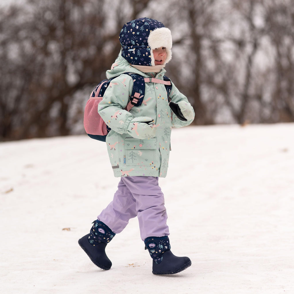 JAN & JUL Toasty-Dry Trapper Hat for Baby and Kids (Navy Forest, L)