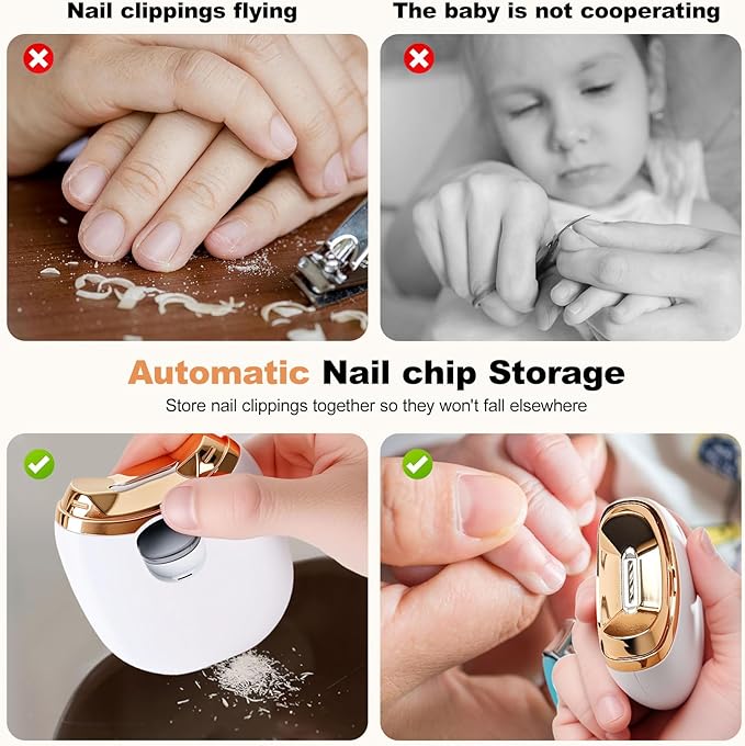 Electric Nail Clipper, Automatic Nail Clipper, 2-Speed Adjustable, USB Rechargeable Safe Automatic Baby Electric Nail Trimmer, Suitable for Babies, Children