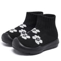 MORENDL Toddler Sock Shoes Baby Walking Shoes Infant Slippers Boys & Girls Non-Slip Sneakers Black Flower