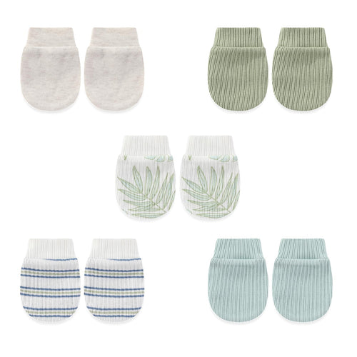 5 Pairs Unisex Baby Mittens No-Scratch 0-6 Months New Born