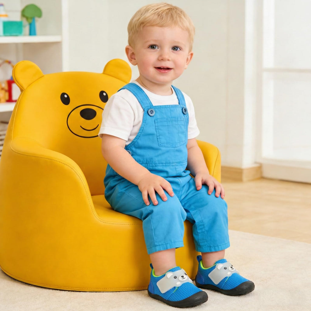 FEETCITY Baby Walking Shoes Girls Boys Infant Shoes Newborn Crib Shoe Wide Toddler Barefoot Shoe Slip On Baby Sneakers 0-6 Months Blue