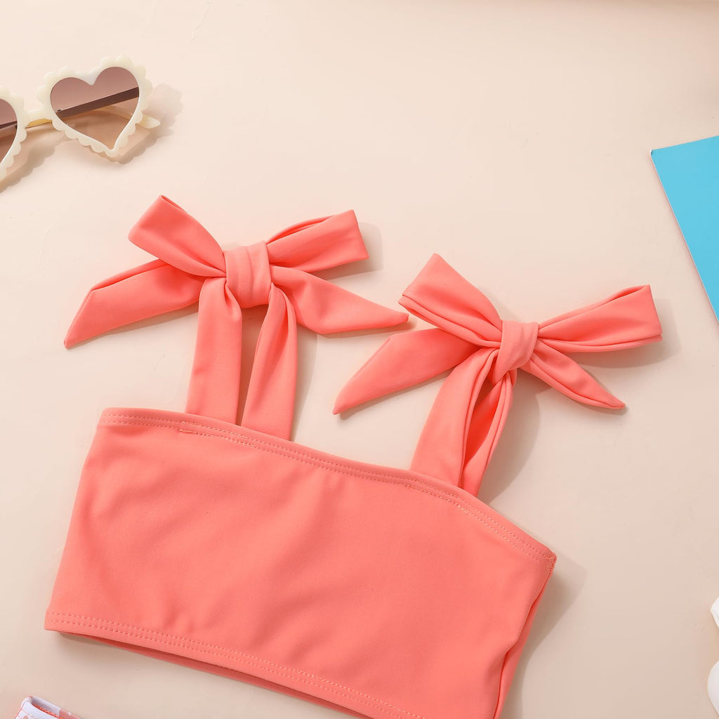 MAMAMI Toddler Swimsuit Girl Color Block Stripe Two Pieces Swimwear Baby Girl Summer Beach Bathing Suits