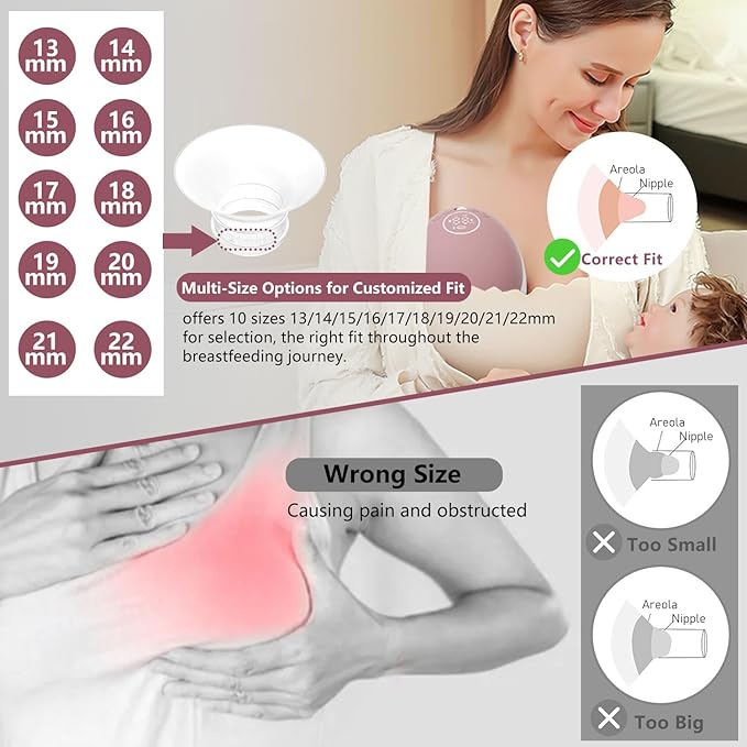 4pcs Flange Inserts 17mm Compatible with Momcozy M9/M6/M5/V1 Pro/V2 Pro/S12 Pro/S9 Pro Wearable Breast Pump, for Momcozy Breast Pump Replacement Parts, Reduce 24mm Nipple Tunnel Down to 17mm