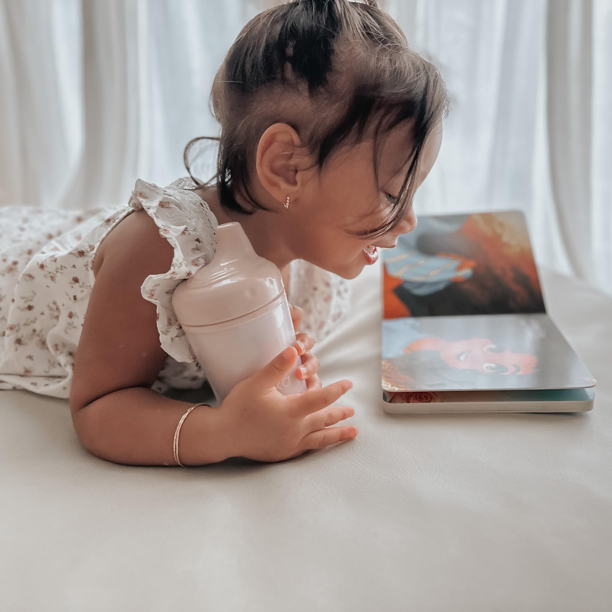 nouka Insulated Non-Spill Sippy Cup | Leak Proof and Easy Grip | Keeps Drinks Hot or Cold | Moss